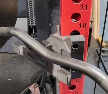 45° Rack Corner Mounted Curl Bar Holder – Fits 5/8” & 1” Rack Holes