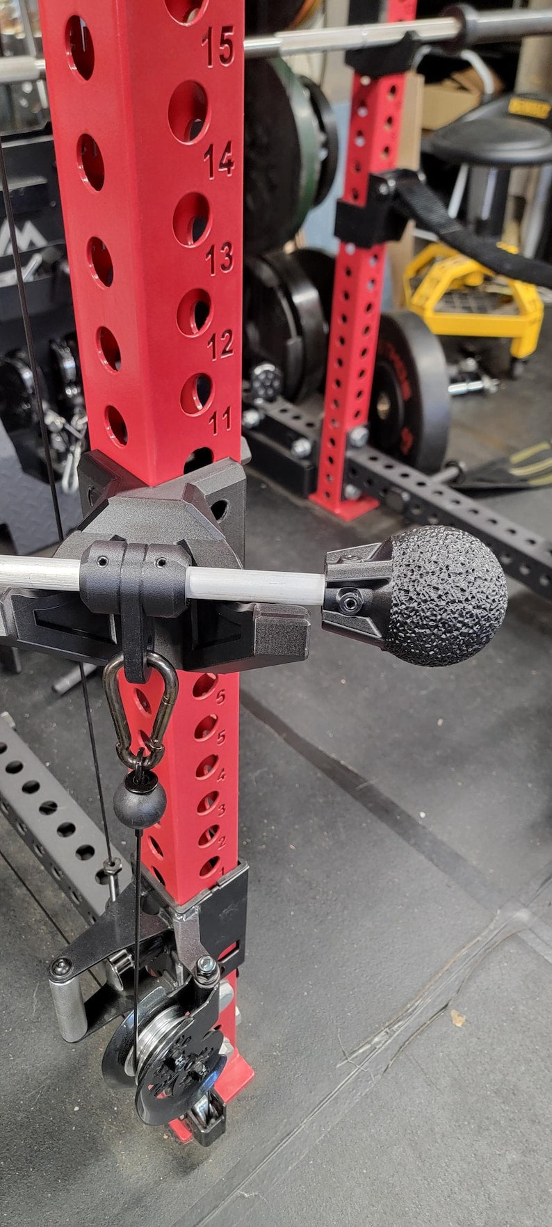 VectorGrip Rotating Ball Handle Cable Attachment – Carbon Fiber Gym Grip for Cable Machines & Strength Training