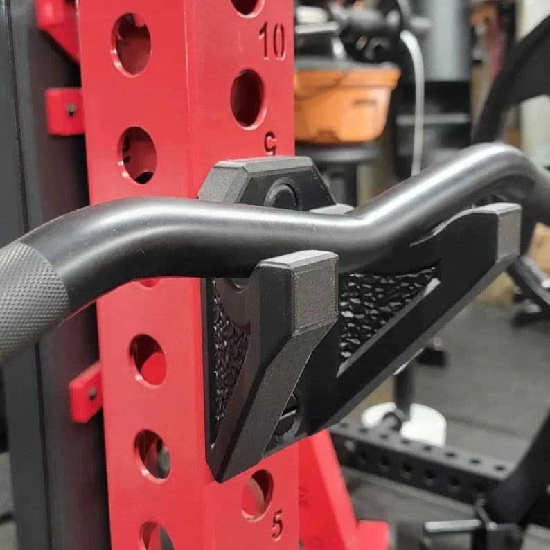 Rack Mounted Curl Bar Holder | Fits 5/8" & 1" Holes