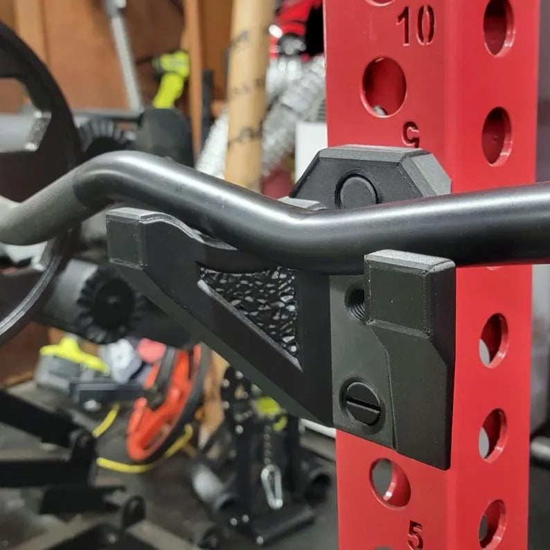 Rack Mounted Curl Bar Holder | Fits 5/8" & 1" Holes