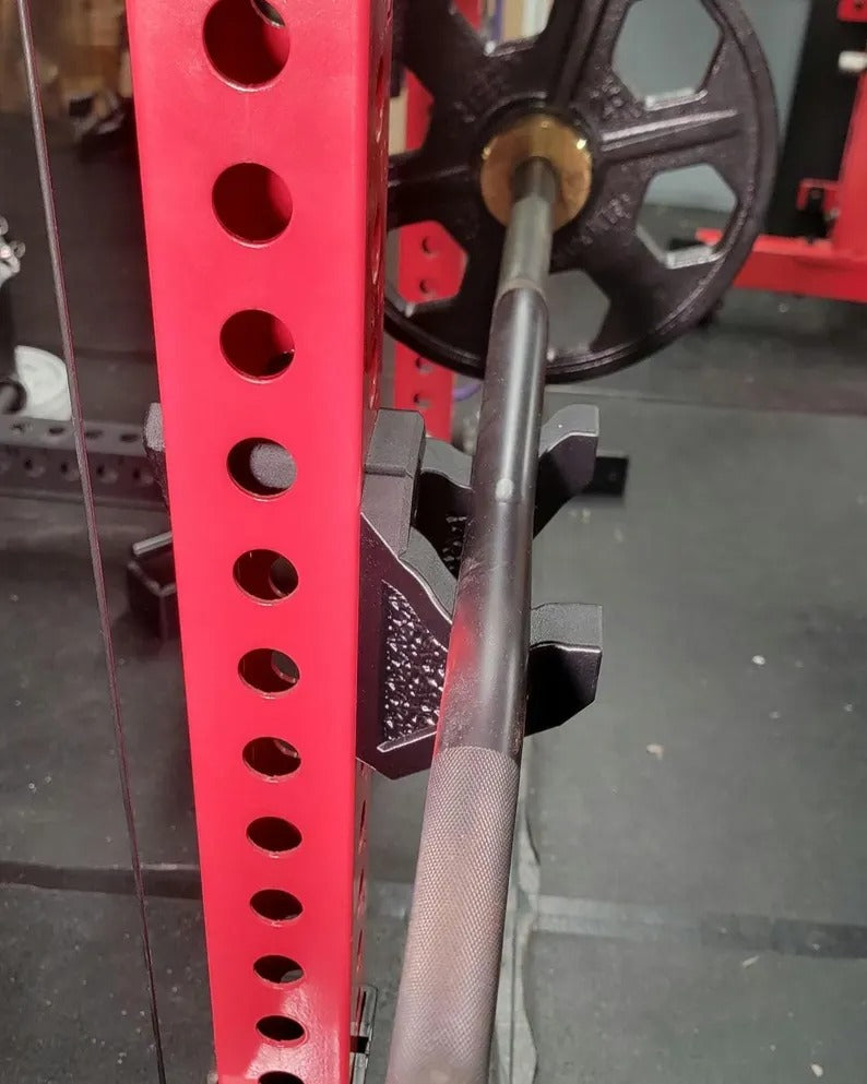 Rack Mounted Curl Bar Holder | Fits 5/8" & 1" Holes