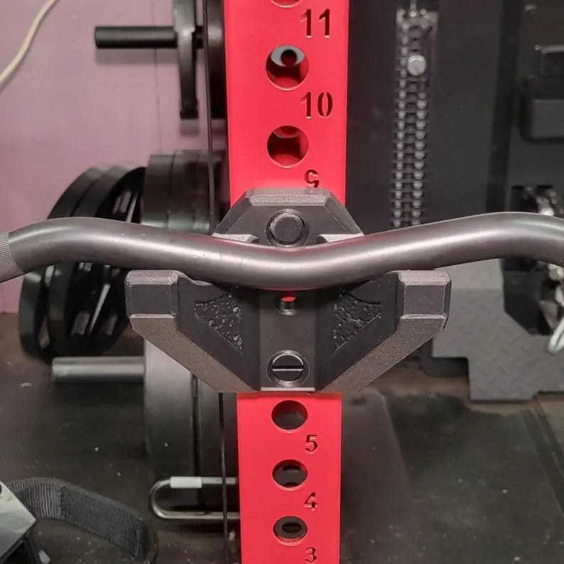 Rack Mounted Curl Bar Holder | Fits 5/8" & 1" Holes