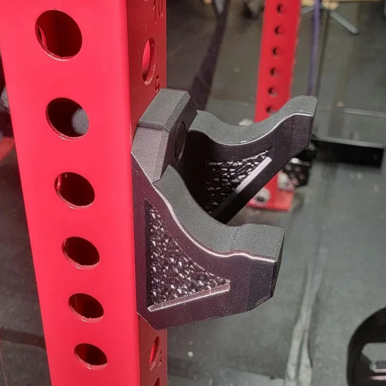 Rack Mounted Curl Bar Holder | Fits 5/8" & 1" Holes