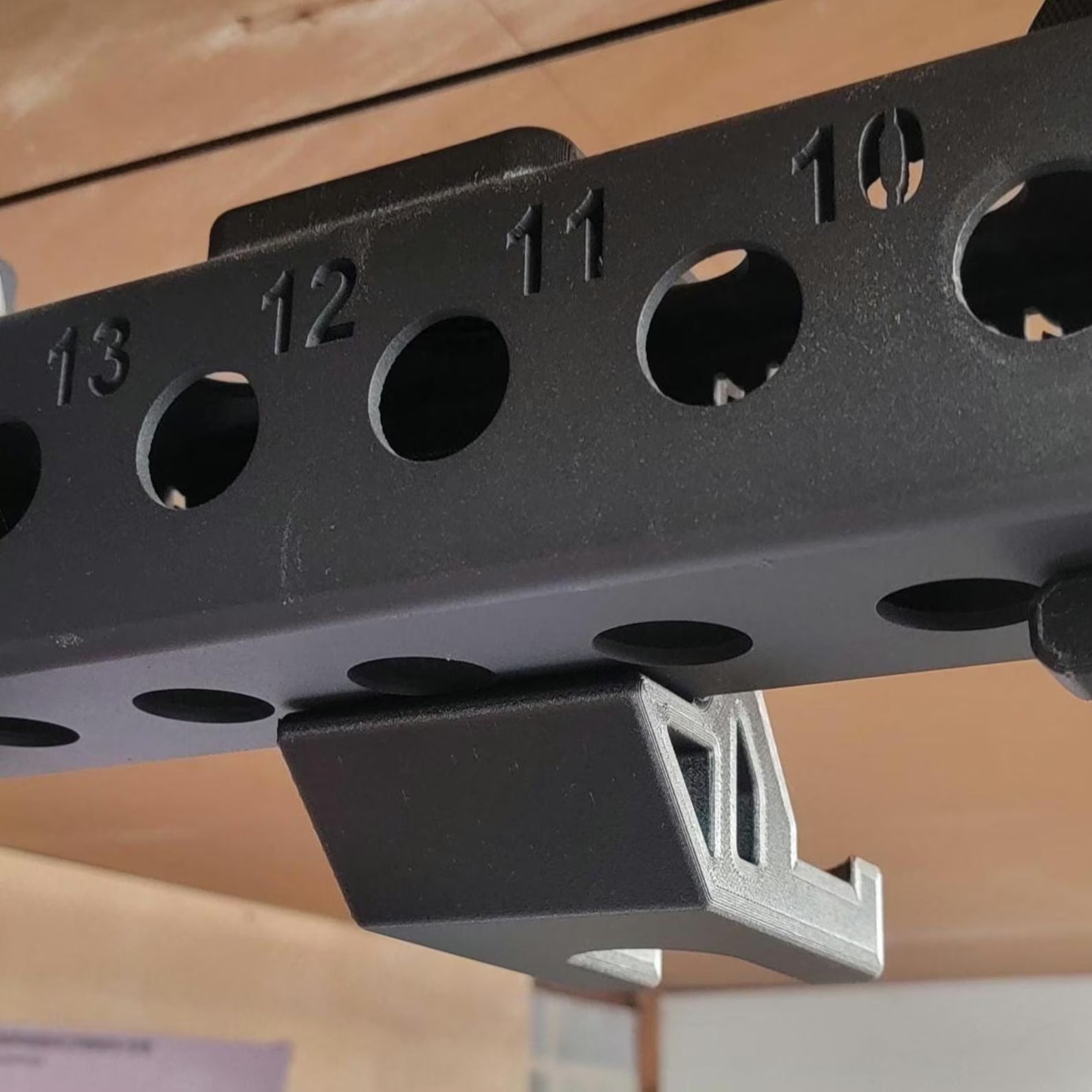 Vertical Barbell Hanger | 3x3 Rack Mount | Carbon Fiber Composite